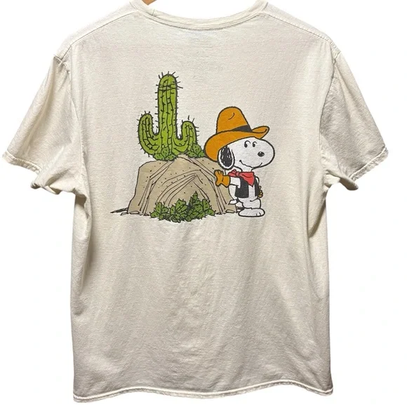Snoopy Goes West Cowboy Snoopy tee, size adult large - Picture 1 of 7